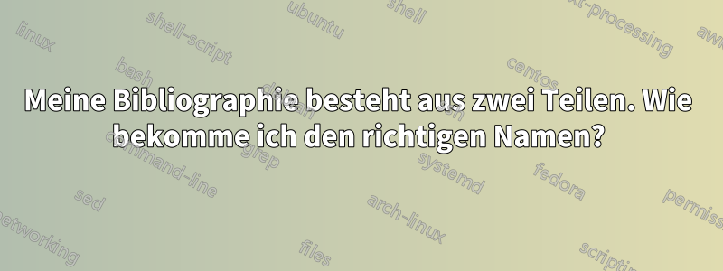 Meine Bibliographie besteht aus zwei Teilen. Wie bekomme ich den richtigen Namen?