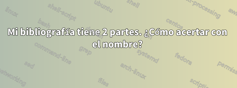 Mi bibliografía tiene 2 partes. ¿Cómo acertar con el nombre?