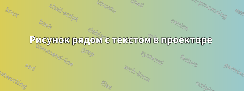 Рисунок рядом с текстом в проекторе