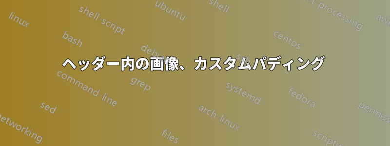 ヘッダー内の画像、カスタムパディング