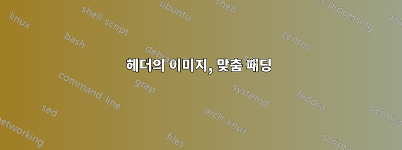 헤더의 이미지, 맞춤 패딩