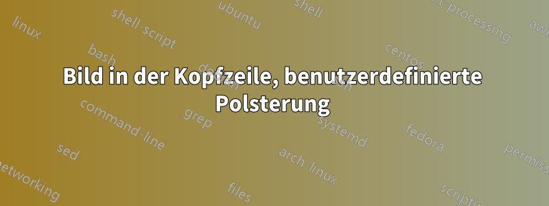 Bild in der Kopfzeile, benutzerdefinierte Polsterung