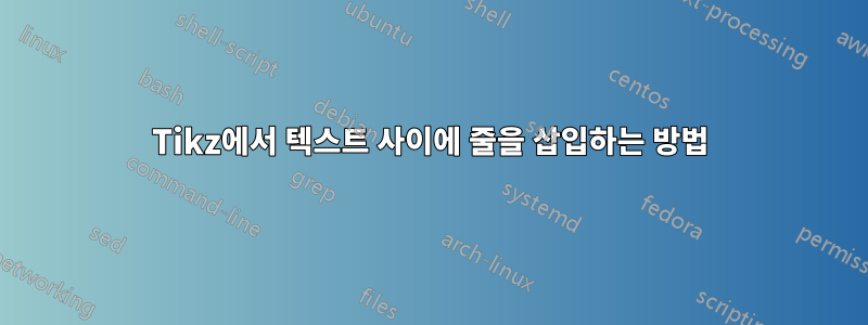 Tikz에서 텍스트 사이에 줄을 삽입하는 방법