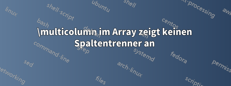 \multicolumn im Array zeigt keinen Spaltentrenner an