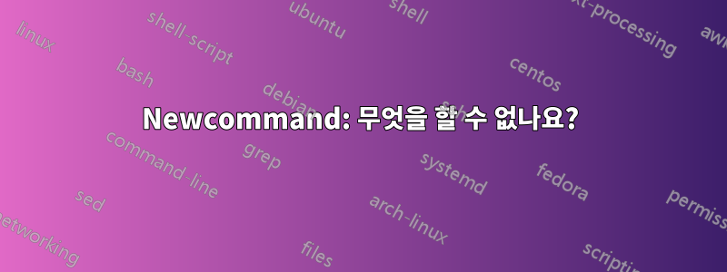 Newcommand: 무엇을 할 수 없나요?