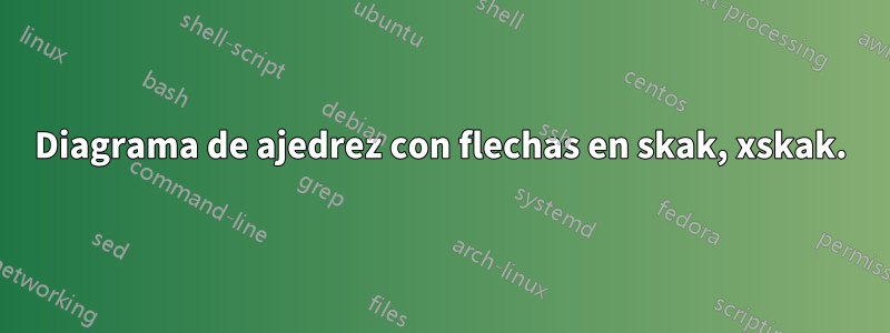 Diagrama de ajedrez con flechas en skak, xskak.