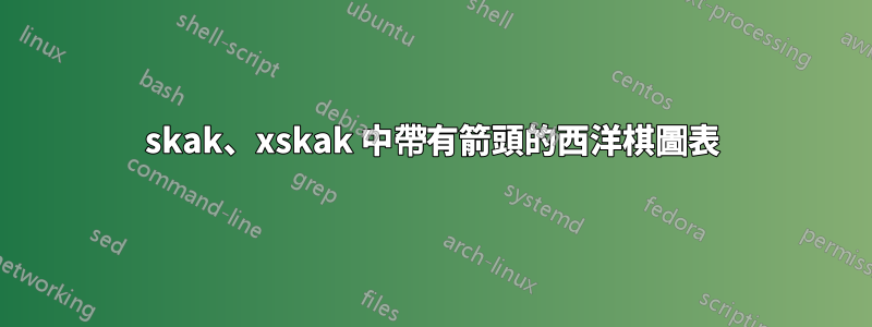 skak、xskak 中帶有箭頭的西洋棋圖表