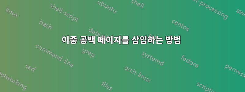 이중 공백 페이지를 삽입하는 방법