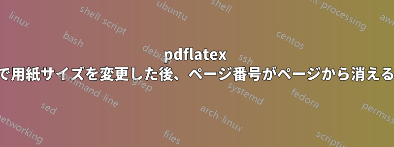 pdflatex で用紙サイズを変更した後、ページ番号がページから消える