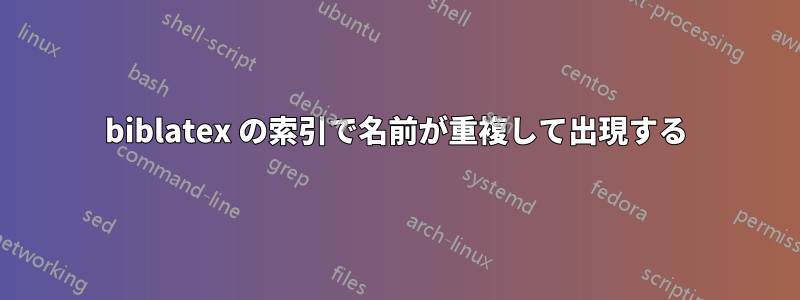 biblatex の索引で名前が重複して出現する