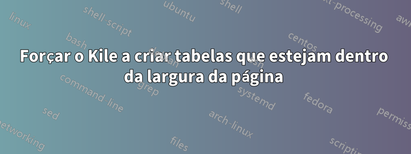 Forçar o Kile a criar tabelas que estejam dentro da largura da página