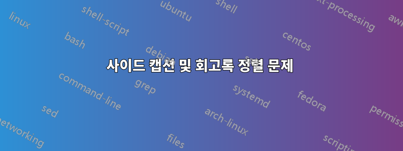 사이드 캡션 및 회고록 정렬 문제