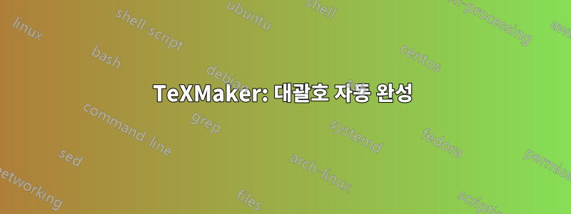 TeXMaker: 대괄호 자동 완성