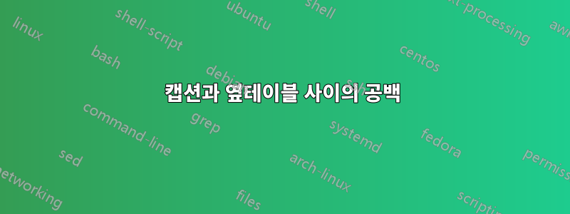 캡션과 옆테이블 사이의 공백