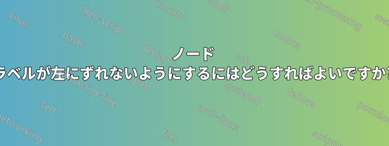 ノード ラベルが左にずれないようにするにはどうすればよいですか?