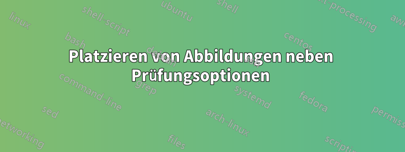 Platzieren von Abbildungen neben Prüfungsoptionen