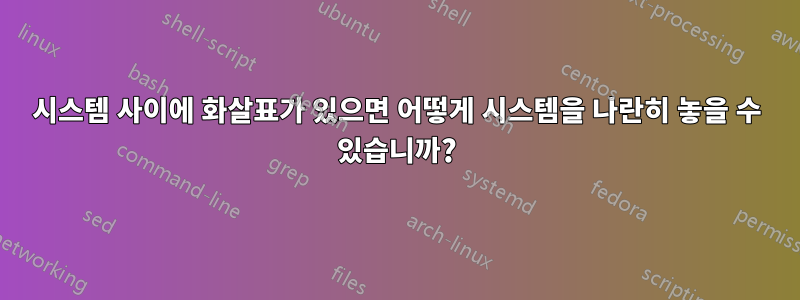 시스템 사이에 화살표가 있으면 어떻게 시스템을 나란히 놓을 수 있습니까?