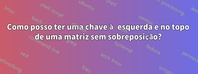 Como posso ter uma chave à esquerda e no topo de uma matriz sem sobreposição?