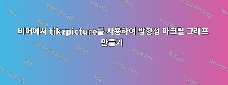 비머에서 tikzpicture를 사용하여 방향성 아크릴 그래프 만들기 