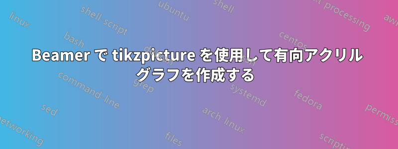 Beamer で tikzpicture を使用して有向アクリル グラフを作成する 