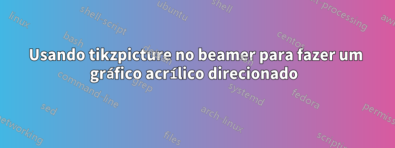 Usando tikzpicture no beamer para fazer um gráfico acrílico direcionado 