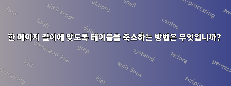 한 페이지 길이에 맞도록 테이블을 축소하는 방법은 무엇입니까?