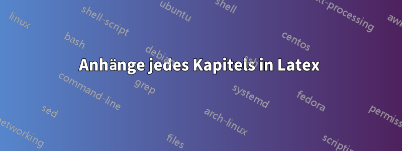 Anhänge jedes Kapitels in Latex