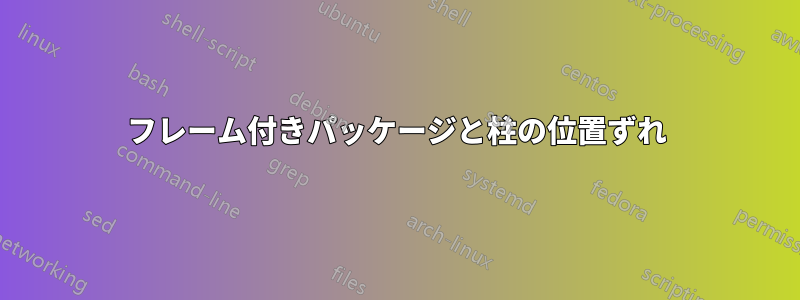 フレーム付きパッケージと柱の位置ずれ