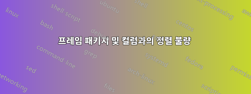 프레임 패키지 및 컬럼과의 정렬 불량