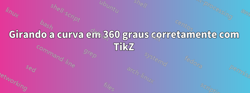 Girando a curva em 360 graus corretamente com TikZ