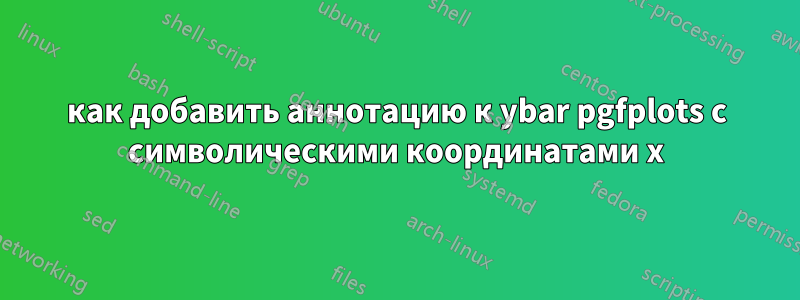 как добавить аннотацию к ybar pgfplots с символическими координатами x