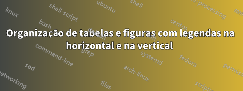 Organização de tabelas e figuras com legendas na horizontal e na vertical 