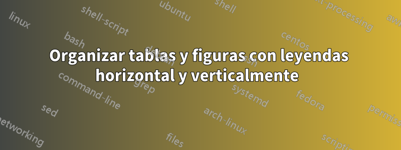 Organizar tablas y figuras con leyendas horizontal y verticalmente 