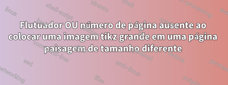 Flutuador OU número de página ausente ao colocar uma imagem tikz grande em uma página paisagem de tamanho diferente