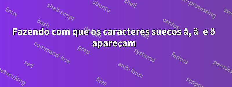 Fazendo com que os caracteres suecos å, ä e ö apareçam 