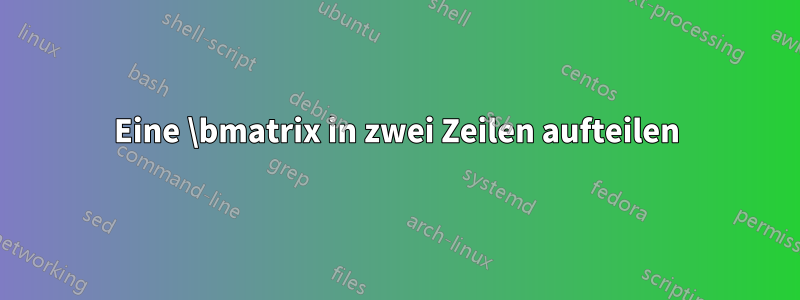 Eine \bmatrix in zwei Zeilen aufteilen