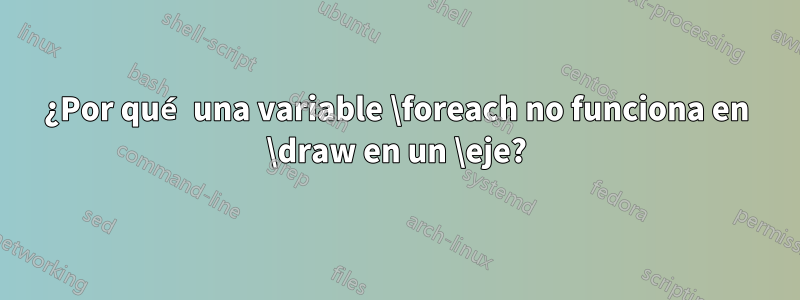 ¿Por qué una variable \foreach no funciona en \draw en un \eje?