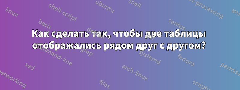 Как сделать так, чтобы две таблицы отображались рядом друг с другом?