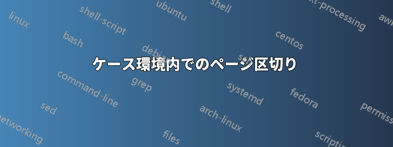 ケース環境内でのページ区切り