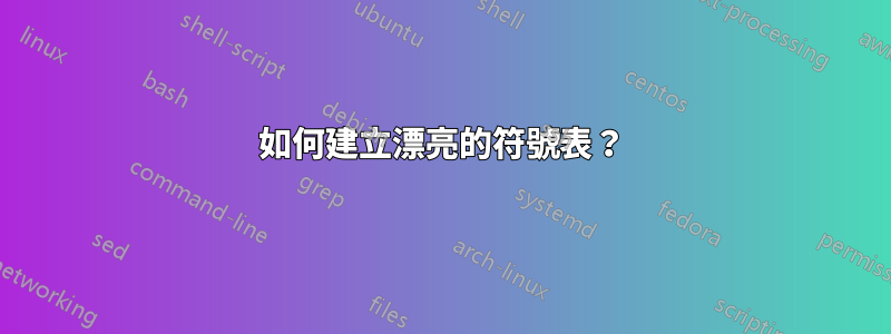 如何建立漂亮的符號表？