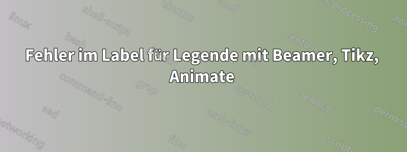 Fehler im Label für Legende mit Beamer, Tikz, Animate