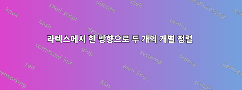 라텍스에서 한 방향으로 두 개의 개별 정렬