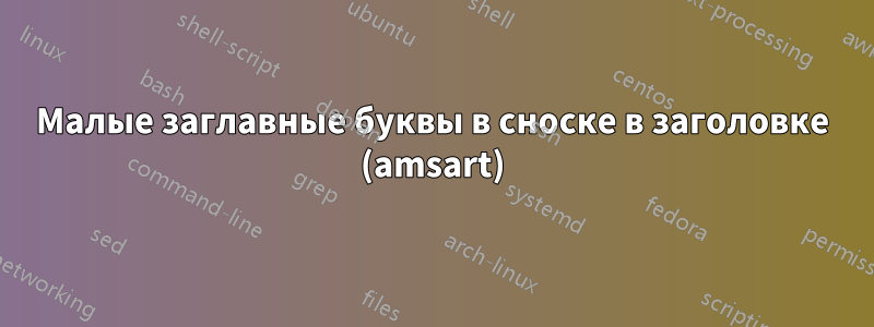 Малые заглавные буквы в сноске в заголовке (amsart)