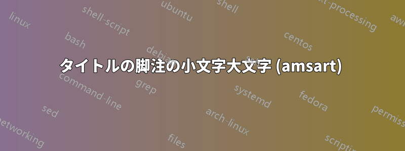 タイトルの脚注の小文字大文字 (amsart)