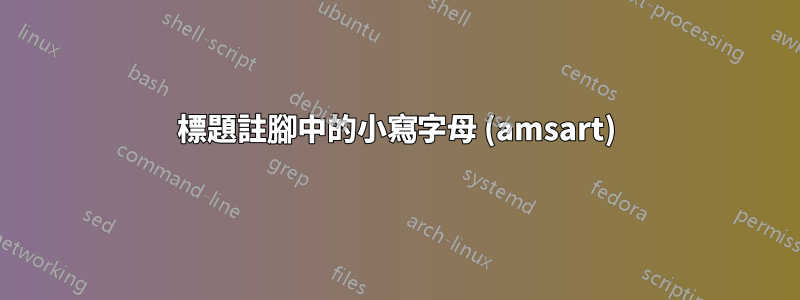 標題註腳中的小寫字母 (amsart)