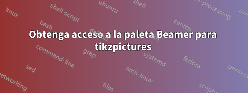 Obtenga acceso a la paleta Beamer para tikzpictures