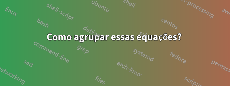 Como agrupar essas equações?