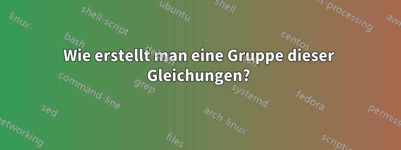 Wie erstellt man eine Gruppe dieser Gleichungen?