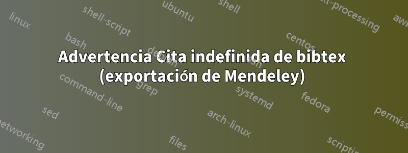 Advertencia Cita indefinida de bibtex (exportación de Mendeley)