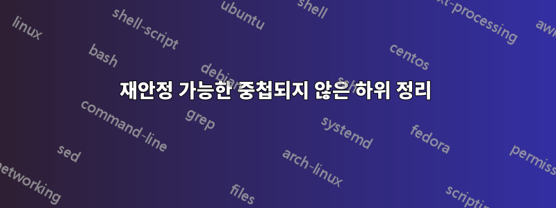 재안정 가능한 중첩되지 않은 하위 정리